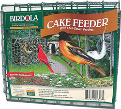 BIRDOLA CAKE FEEDER WITH FOLD-DOWN PERCHES