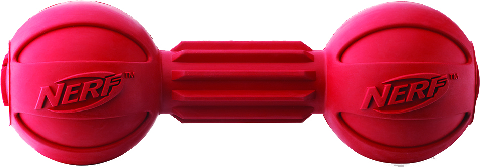 RUBBER BARBELL CHEW TOY