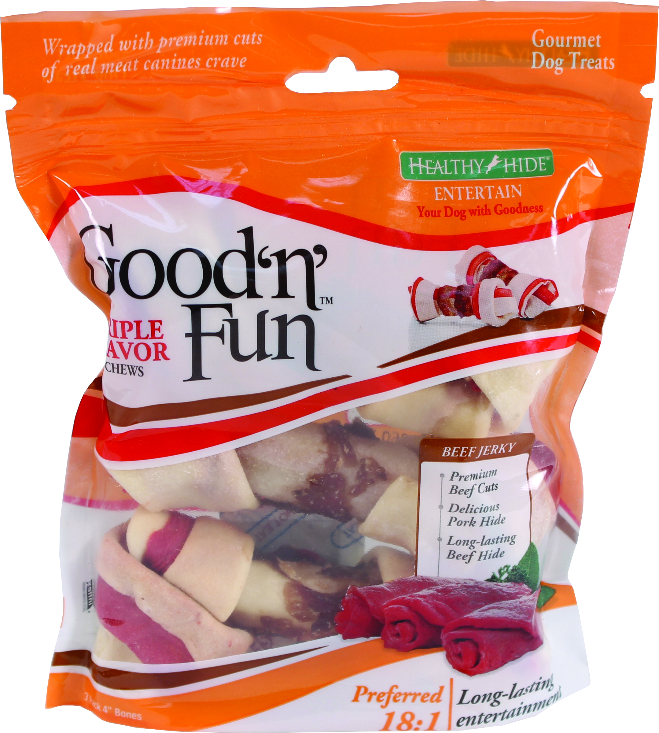 HEALTHY HIDE GOOD N FUN TRIPLE FLAVOR BONES