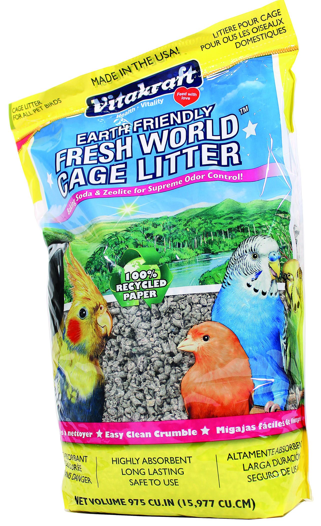 EARTH FRIENDLY FRESH WORLD CAGE LITTER FOR BIRDS