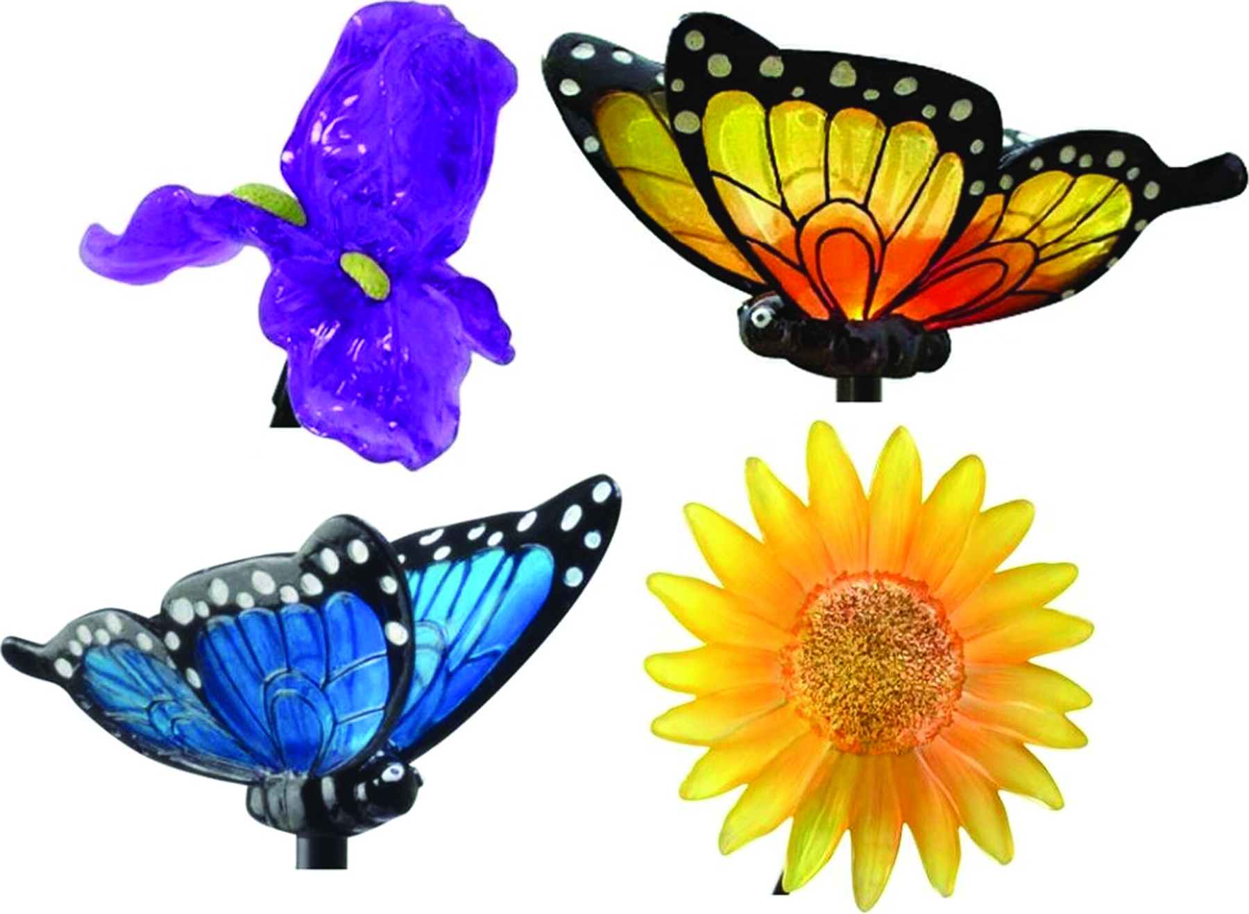 MOONRAYS FLOWERS AND BUTTERFLIES LED STAKE LIGHTS