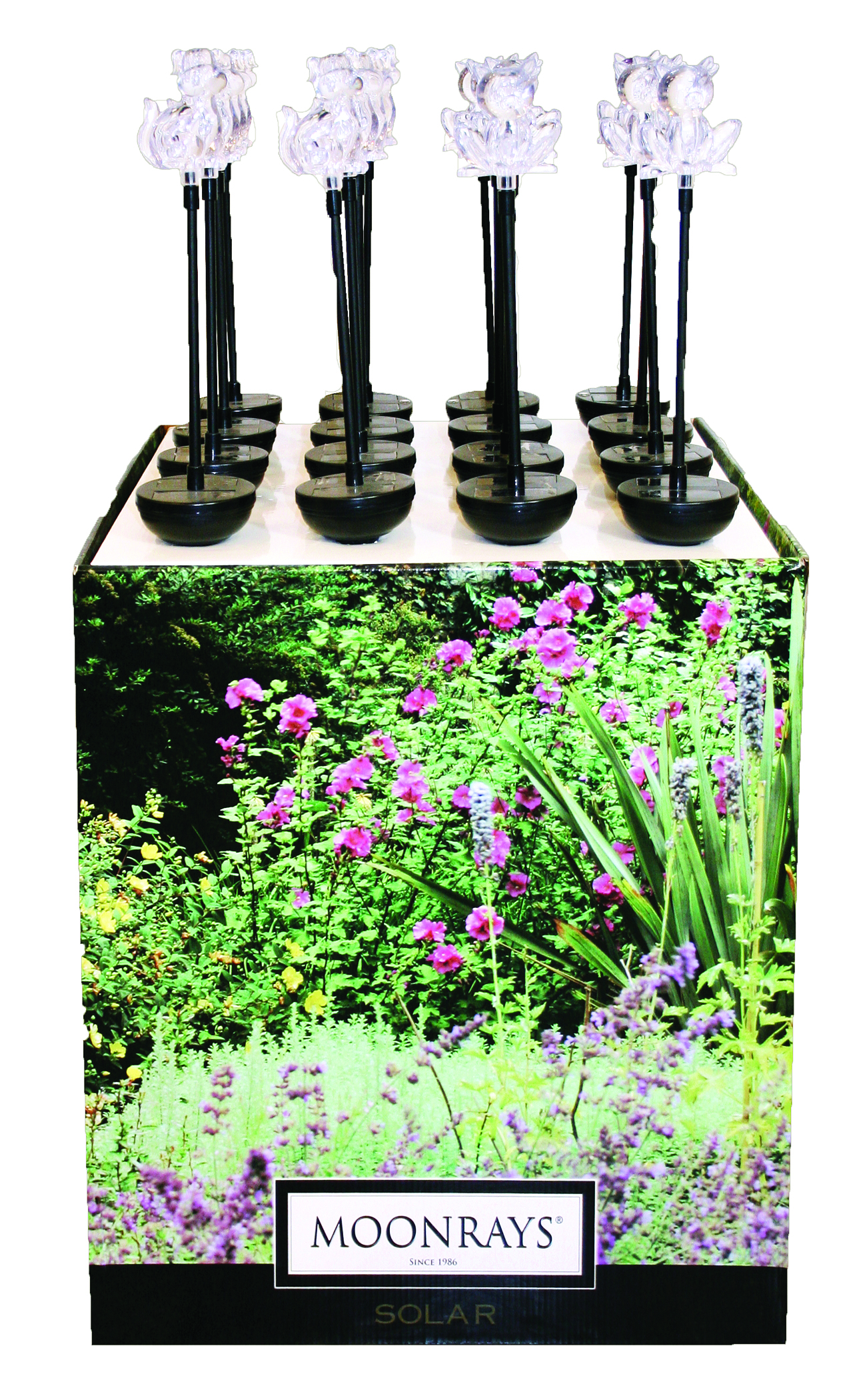 MOONRAYS CLEAR CAT & DOG STAKE LIGHT FLOOR DISPLAY