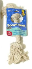 The original booda bone, medium rope dog toy, white