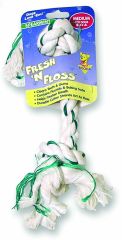 Fresh-N-Floss spearmint booda bone, medium rope dog toy