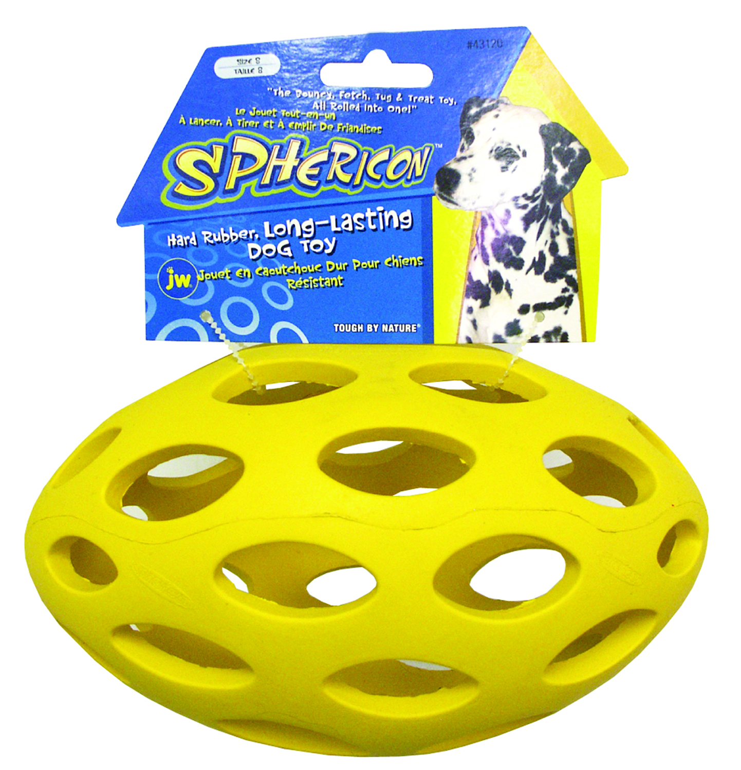 The sphericon 8 in colorful dog toy