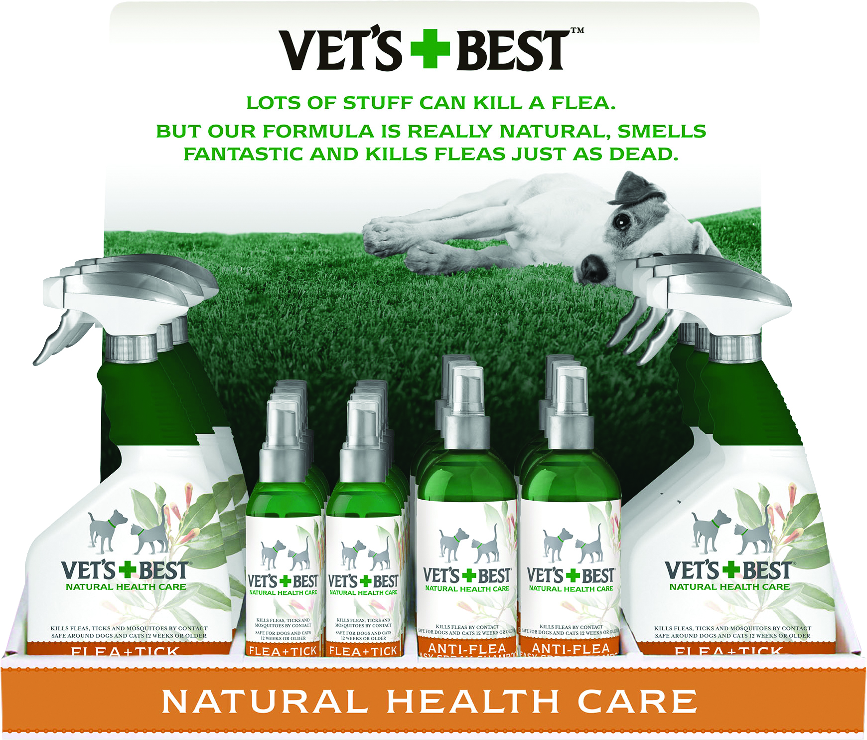 VETS BEST NATURAL FLEA & TICK DISPLAY