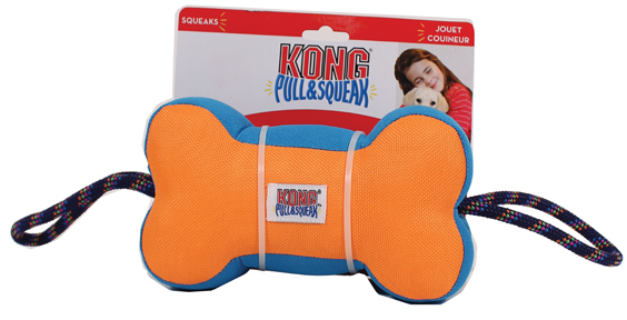 PULL-N-SQUEAK BONE DOG TOY