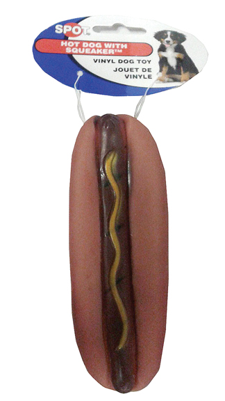 Vinyl hot dog with squeaker - 5 in dog toy