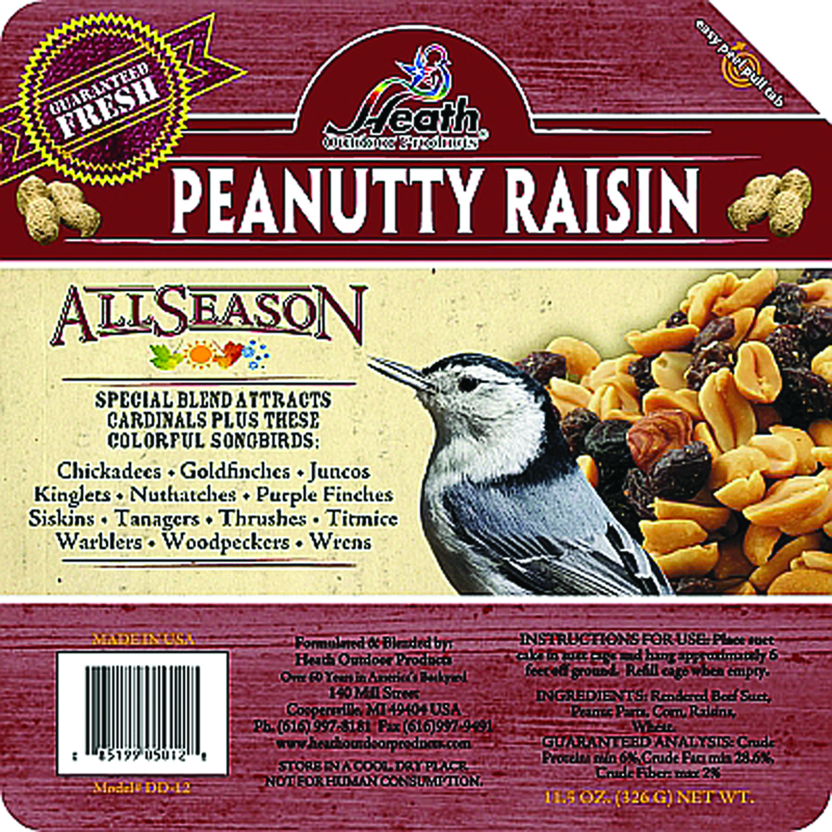 Peanut Raisin Suet Cake