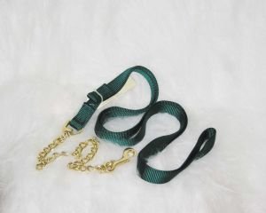 Nylon Lead W/chain 7ft - Hunter Green