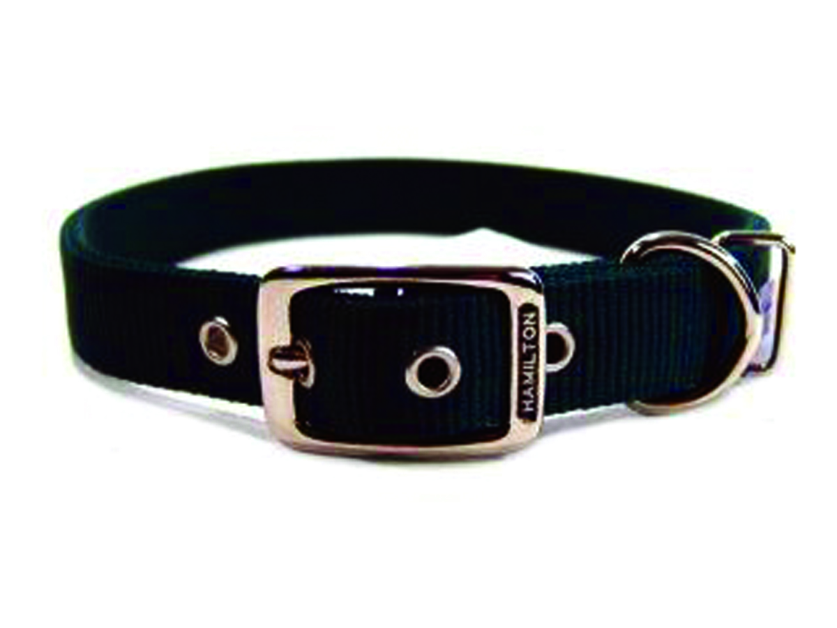 Deluxe Double Thick Nylon Collar - Hunter - 1" X 26"