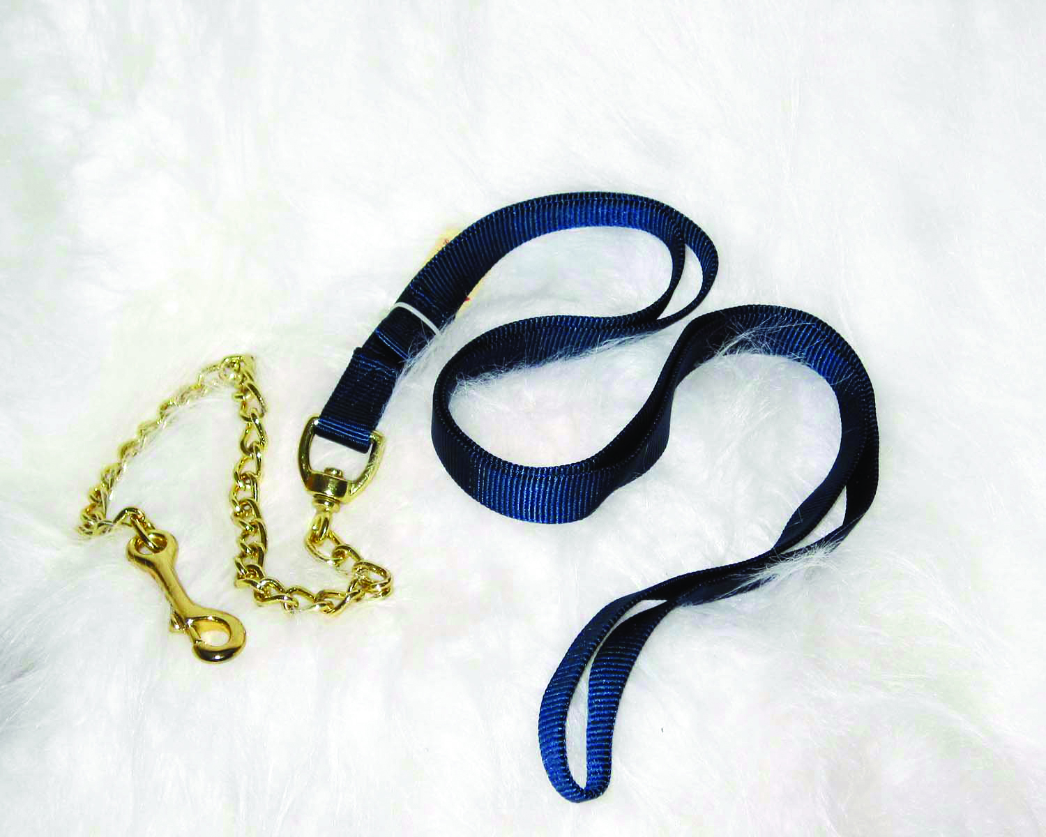 Nylon Lead W/chain 7ft - Navy