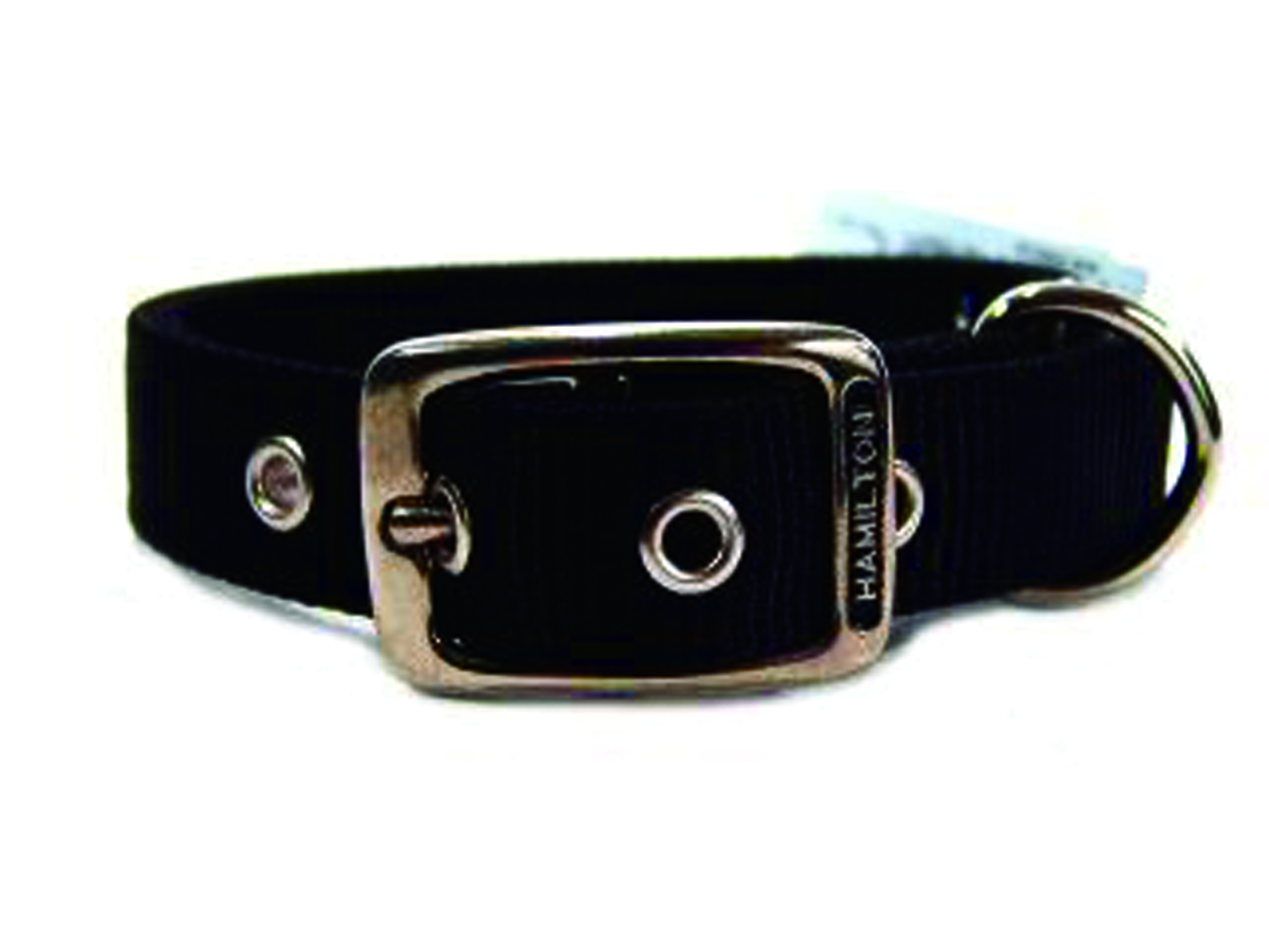 Deluxe Double Thick Nylon Collar - Black - 1" X 18"