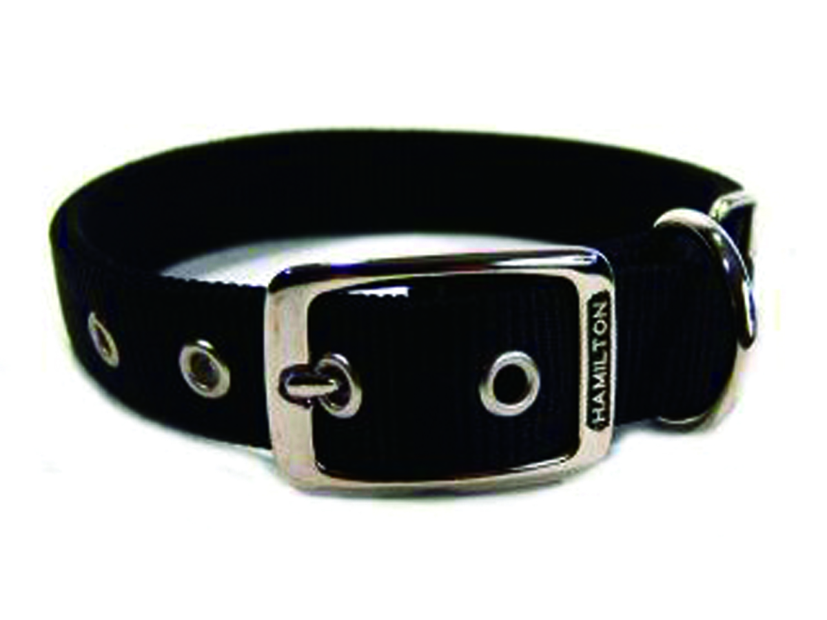 Deluxe Double Thick Nylon Collar - Black - 1" X 20"