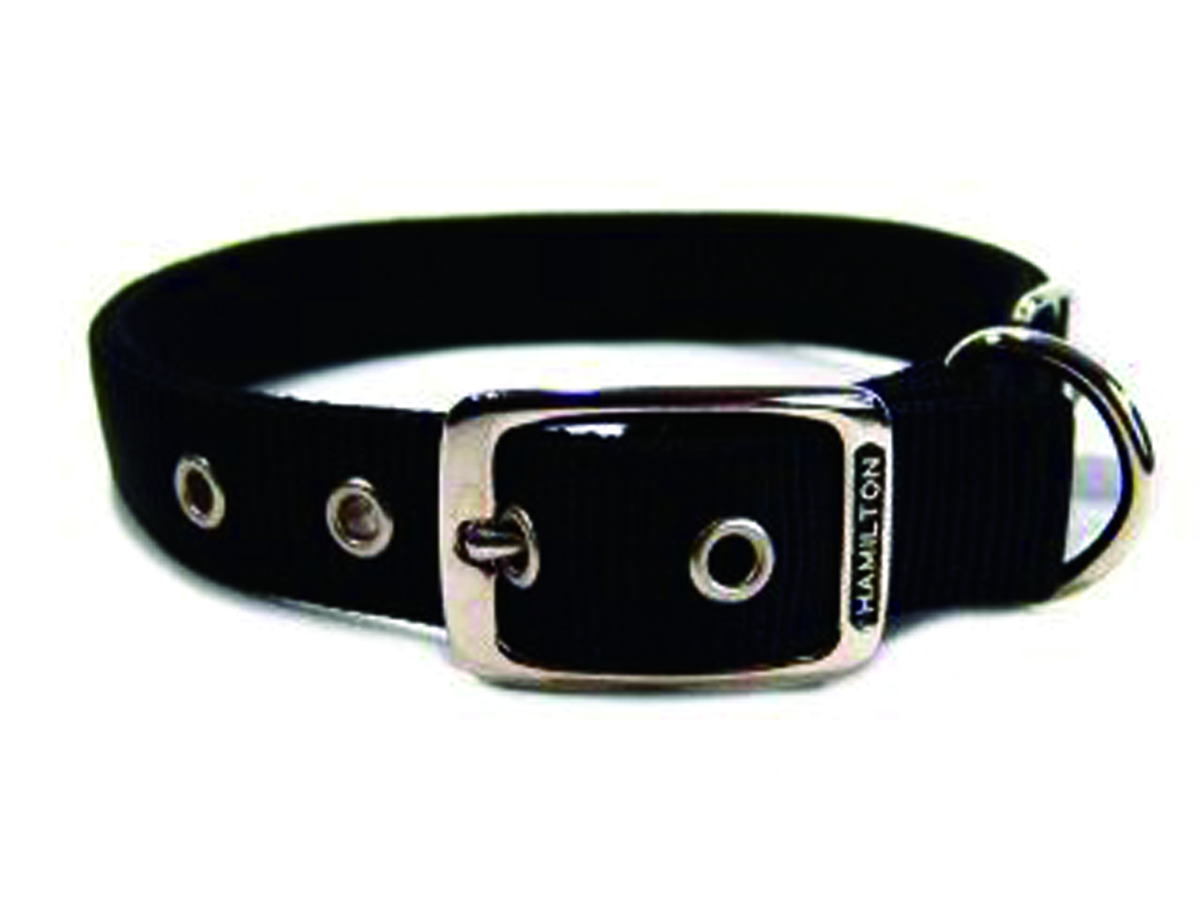 Deluxe Double Thick Nylon Collar - Black - 1" X 22"