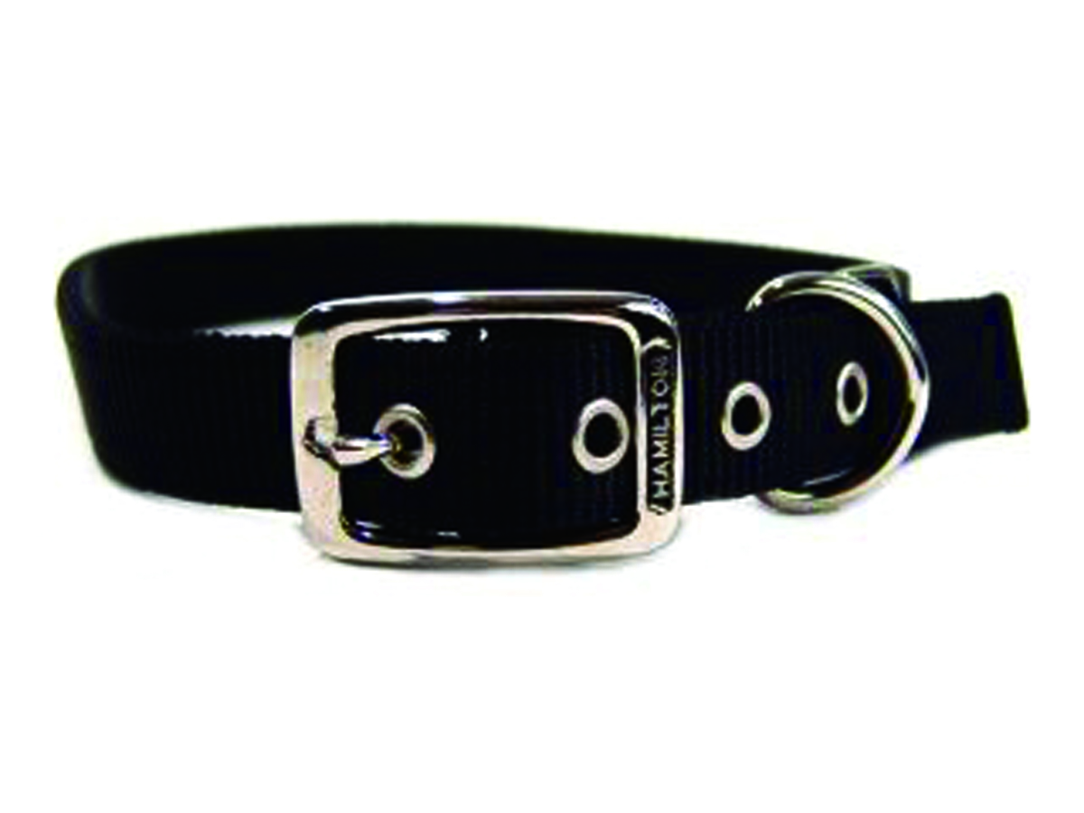 Deluxe Double Thick Nylon Collar - Black - 1" X 28"