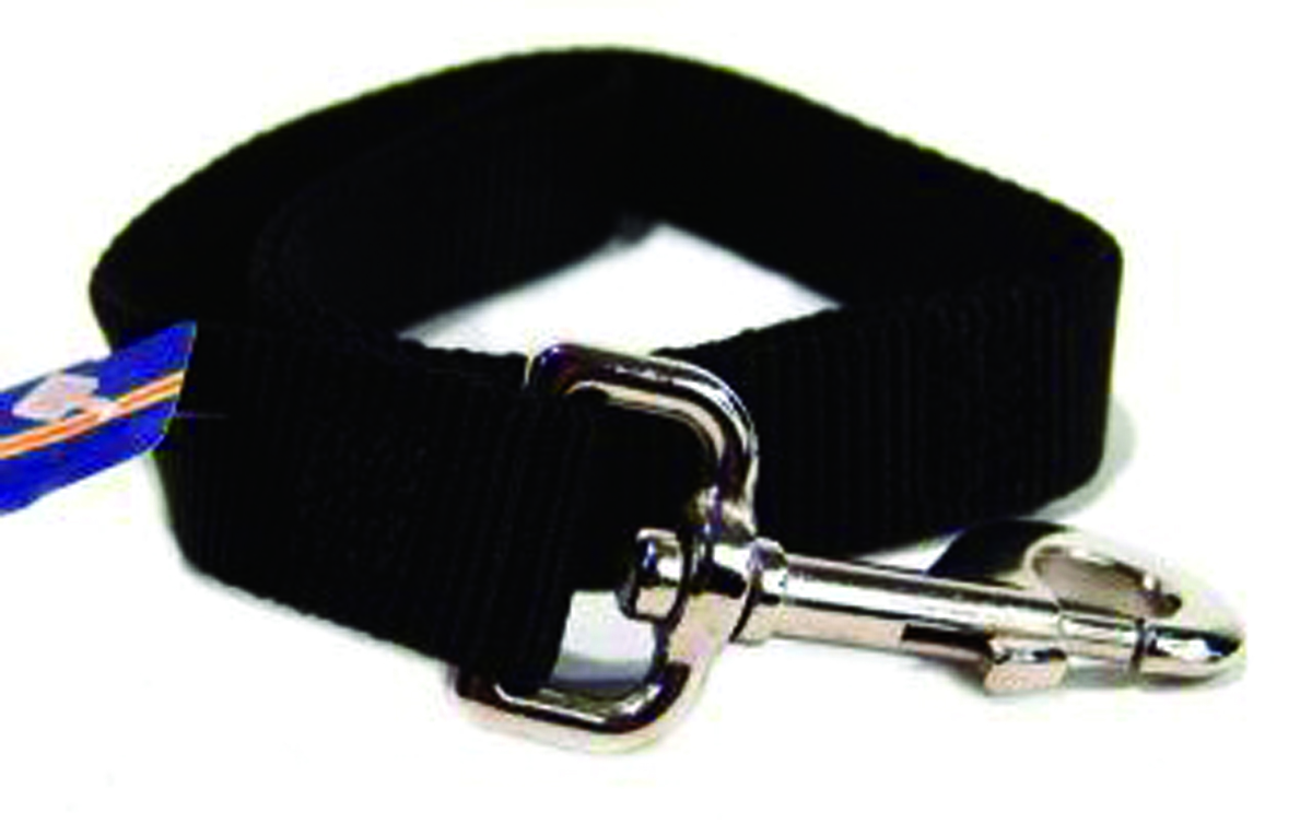 Single Thick Nylon Leash With Snap - Black