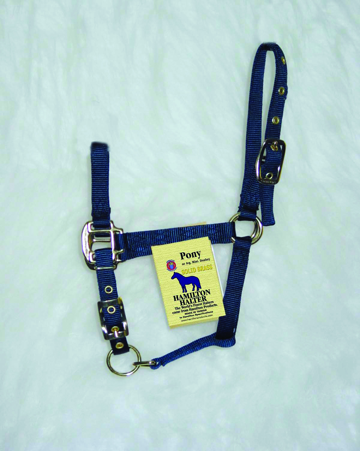 Pony Adjustable Halter W/snap - Navy