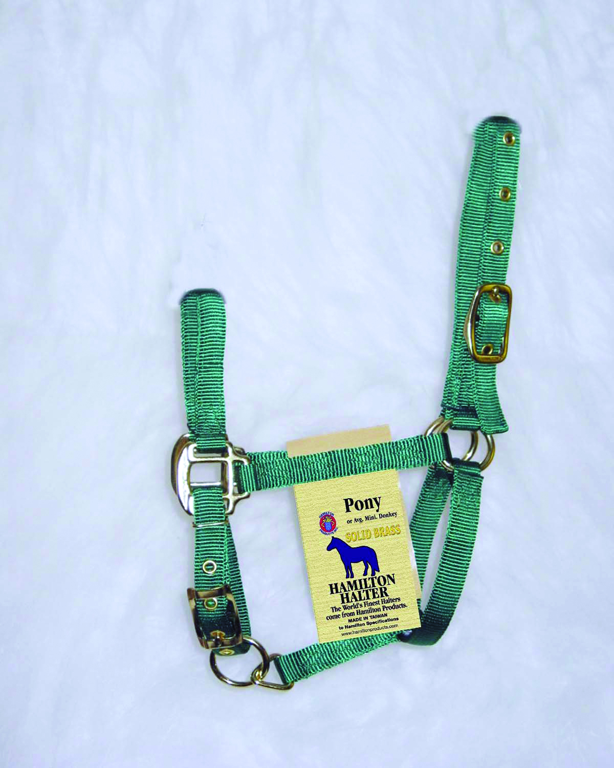 Pony Adjustable Halter W/snap - Green