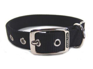Deluxe Double Thick Nylon Collar - Black - 1" X 20"