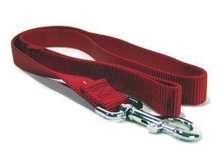 Single Thick Nylon Leash With Snap - Red