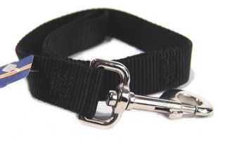 Single Thick Nylon Leash With Snap - Black