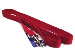 Single Thick Nylon Leash With Snap - Red