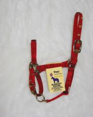 Pony Adjustable Halter W/snap - Red