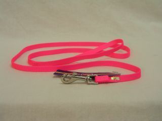 Single Thick Nylon Leash With Snap - Hot Pink