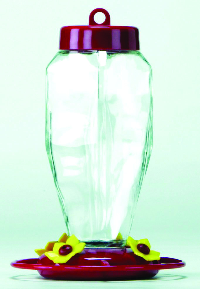 GLASS HUMMINGBIRD FEEDER