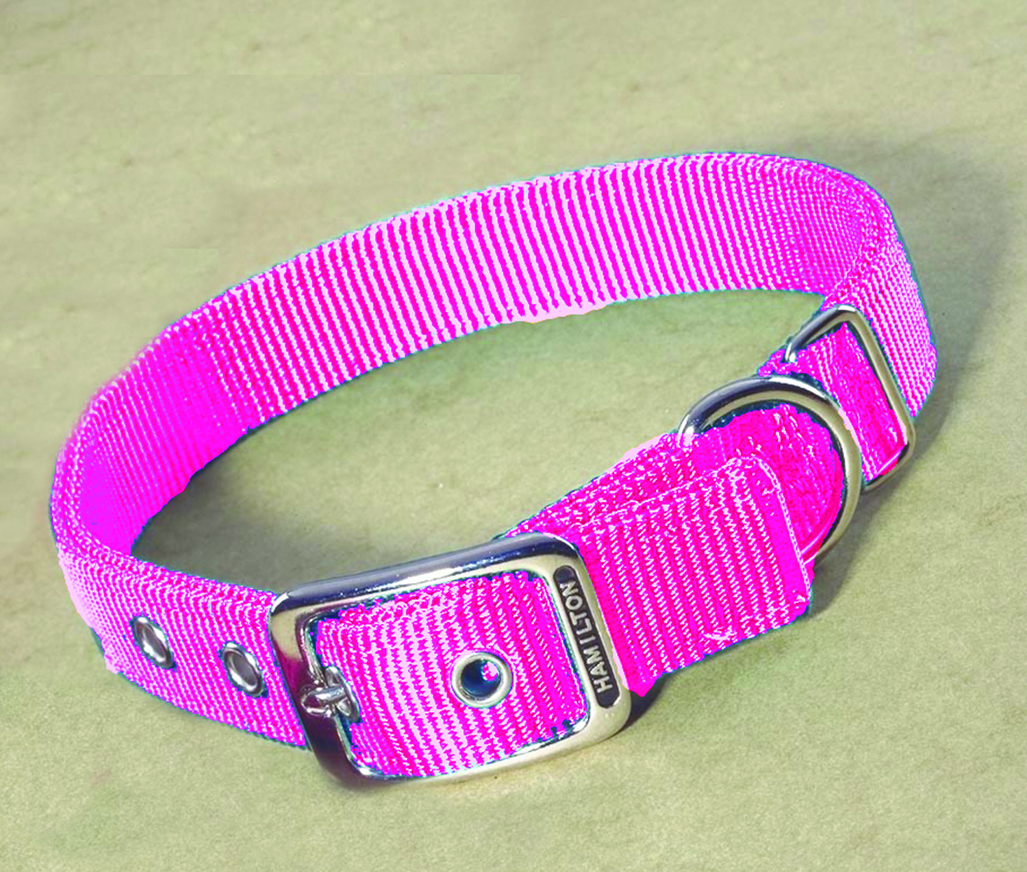 Deluxe Double Thick Nylon Collar - Hot Pink - 1" X 20"
