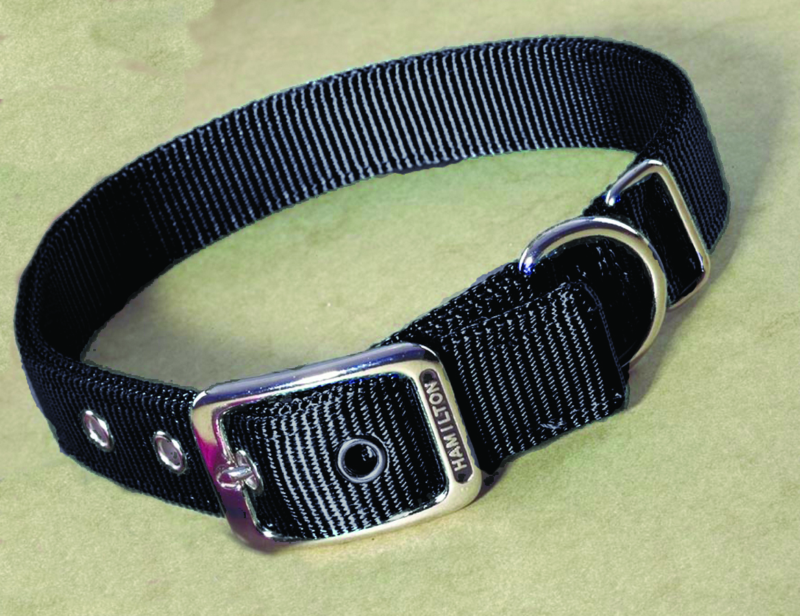 Deluxe Double Thick Nylon Collar - Black - 1" X 30"