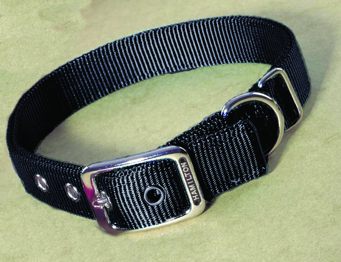 Deluxe Double Thick Nylon Collar - Black - 1" X 32"