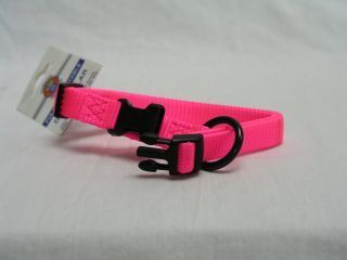 5/8" Fits All Adjustable Nylon Collar - Hot Pink 12-18