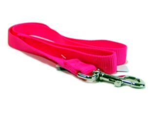 Single Thick Nylon Leash With Snap - Hot Pink