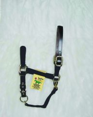 Adjustable Halter W/leather Head Poll - Black - Large