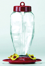 GLASS HUMMINGBIRD FEEDER