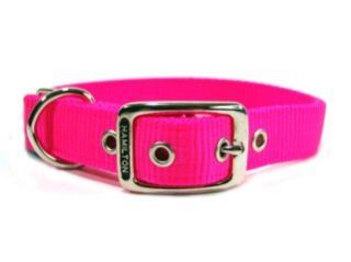 Deluxe Double Thick Nylon Collar - Hot Pink - 1" X 22"