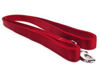 1" Deluxe Double Loop Nylon Lead w/swivel snap - Red (6')