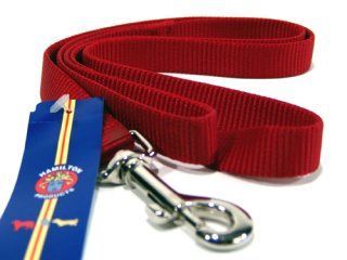 Single Thick Nylon Leash With Snap - Red