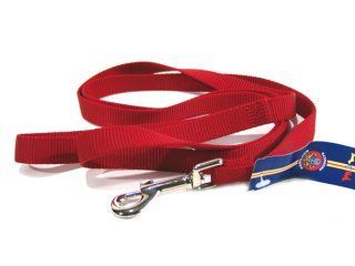 Single Thick Nylon Leash With Snap - Red