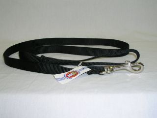 Single Thick Nylon Leash With Snap - Black