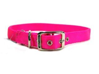 Deluxe Double Thick Nylon Collar - Hot Pink - 1" X 28"