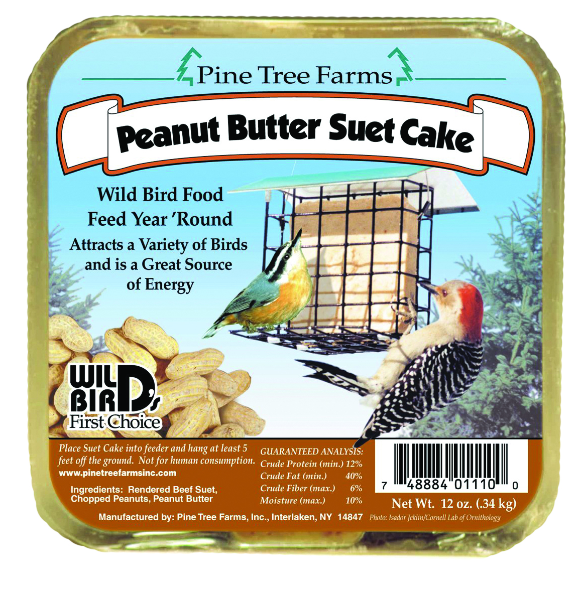 Peanut Butter Suet Cake - 12 oz.
