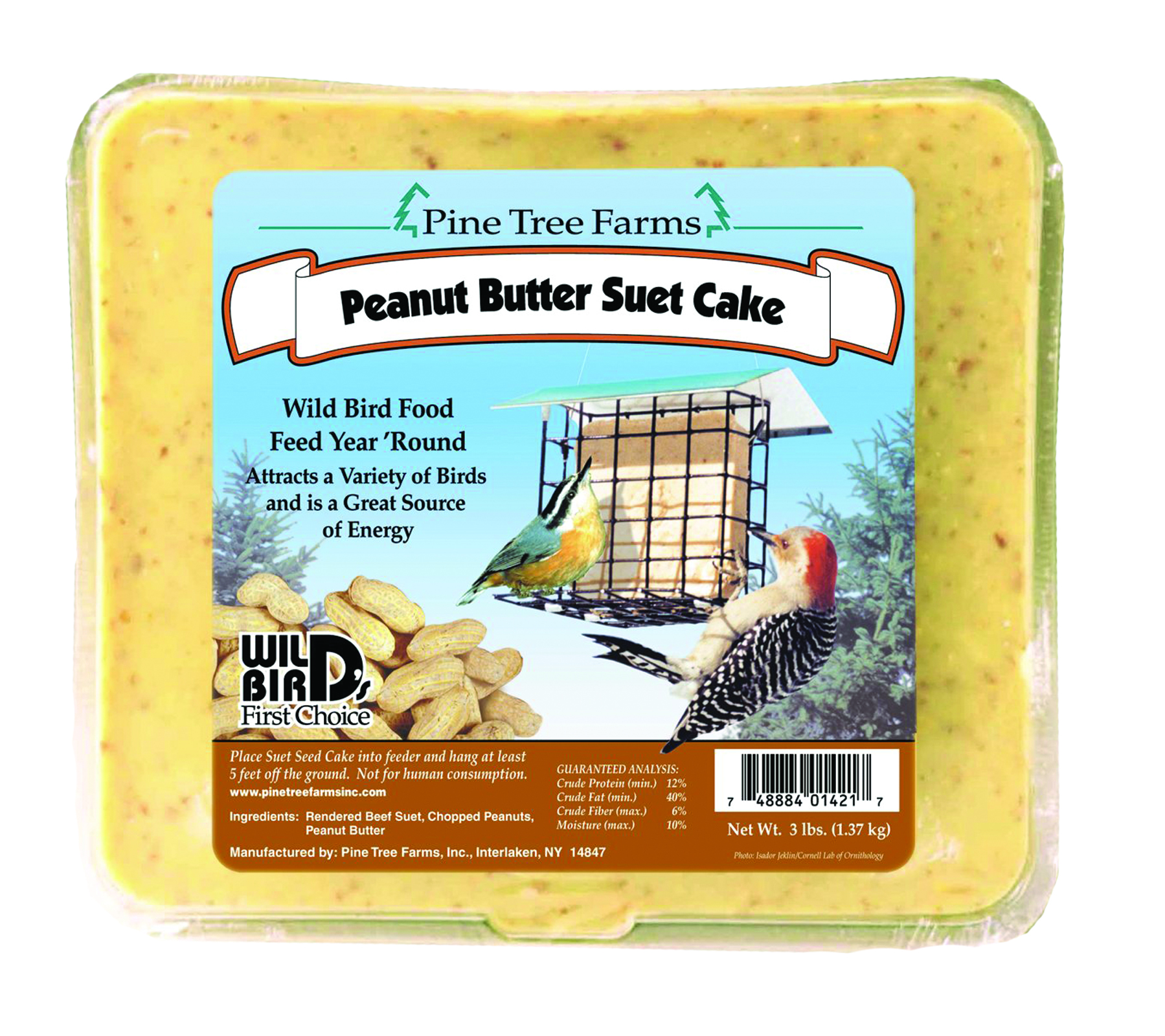 Peanut Butter Suet Cake - 3 lbs.