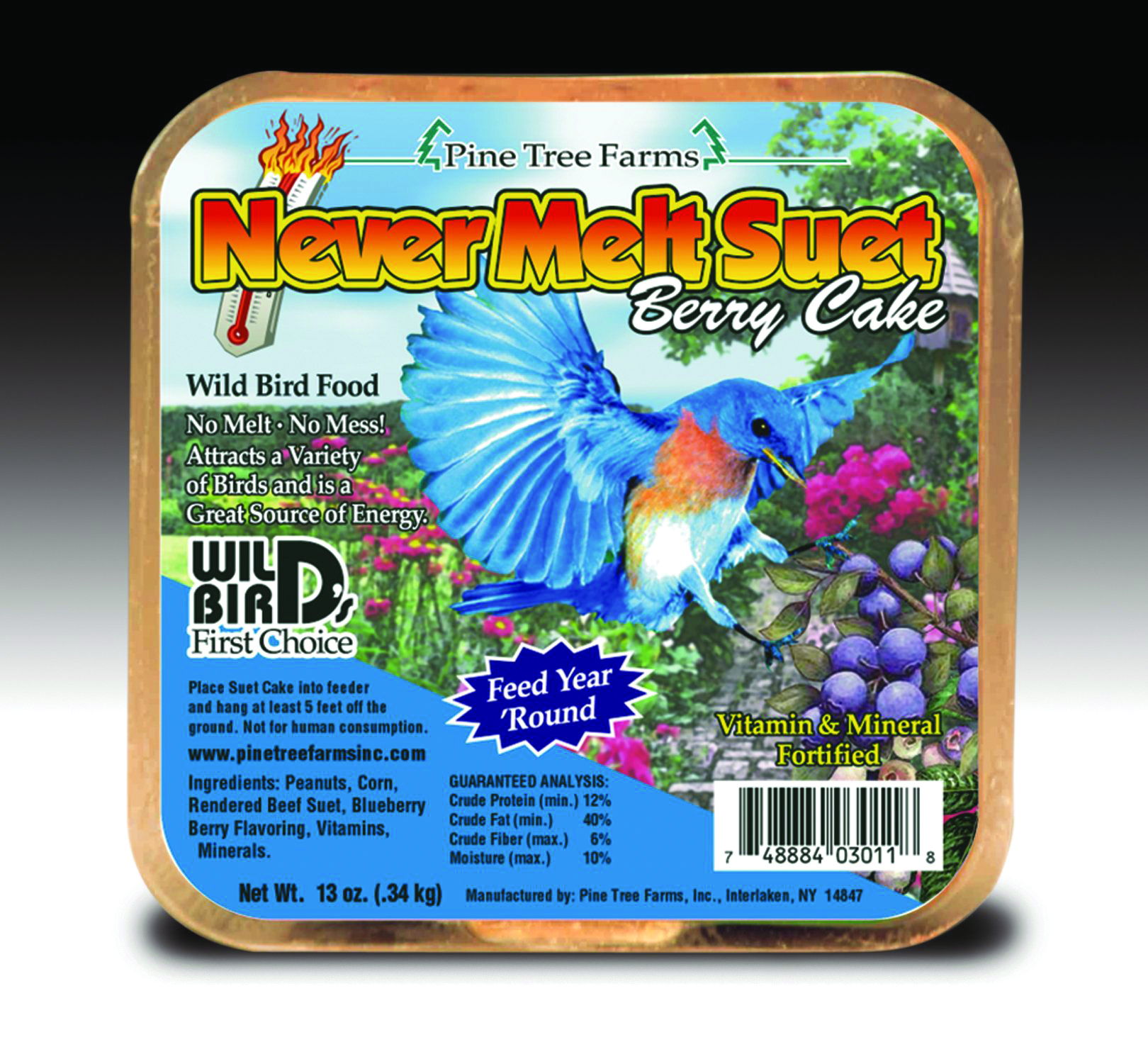 Never Melt Suet Peanut Cake - 13 oz.