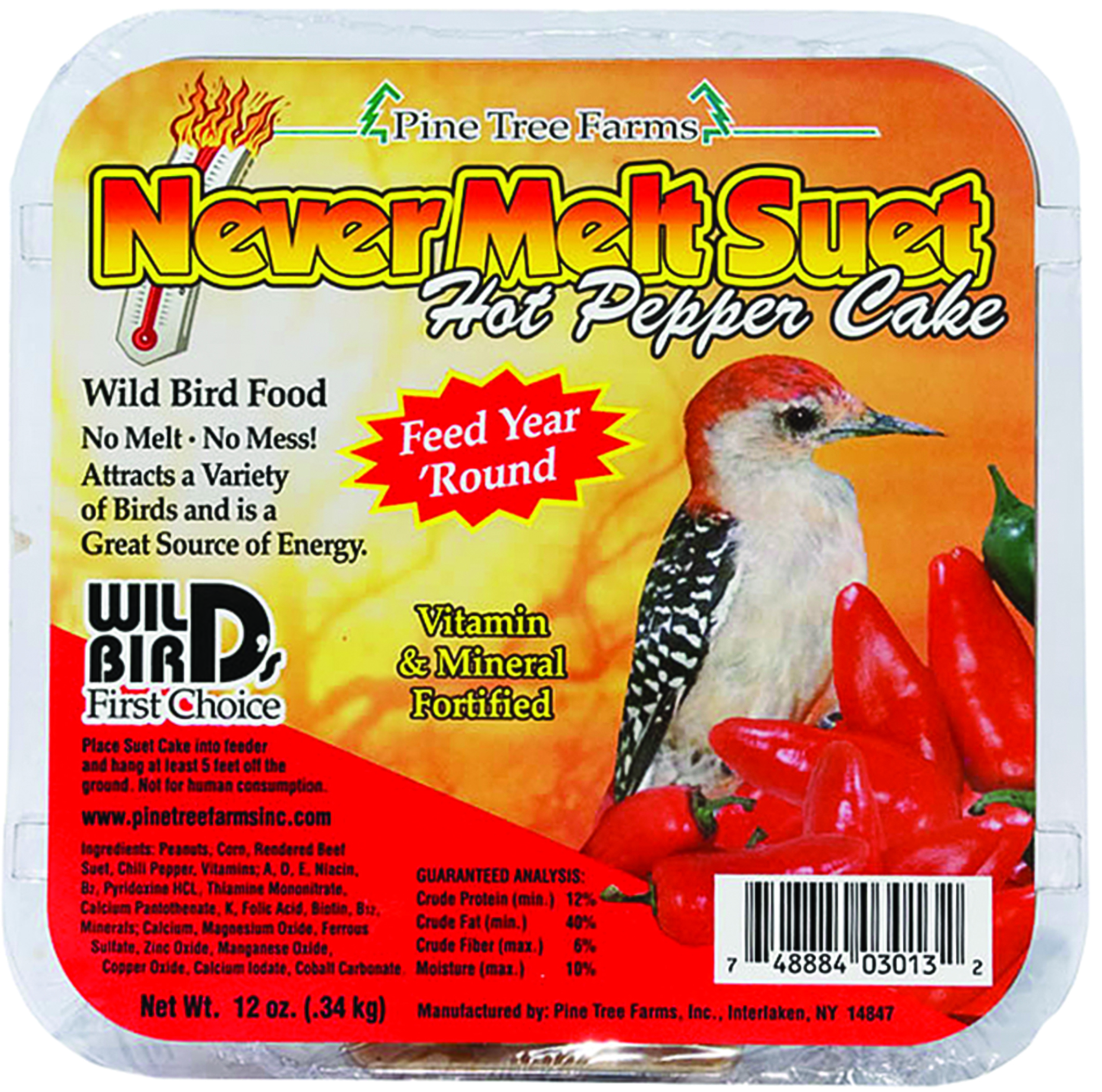 Never Melt Suet Hot Pepper Cake - 13 oz.