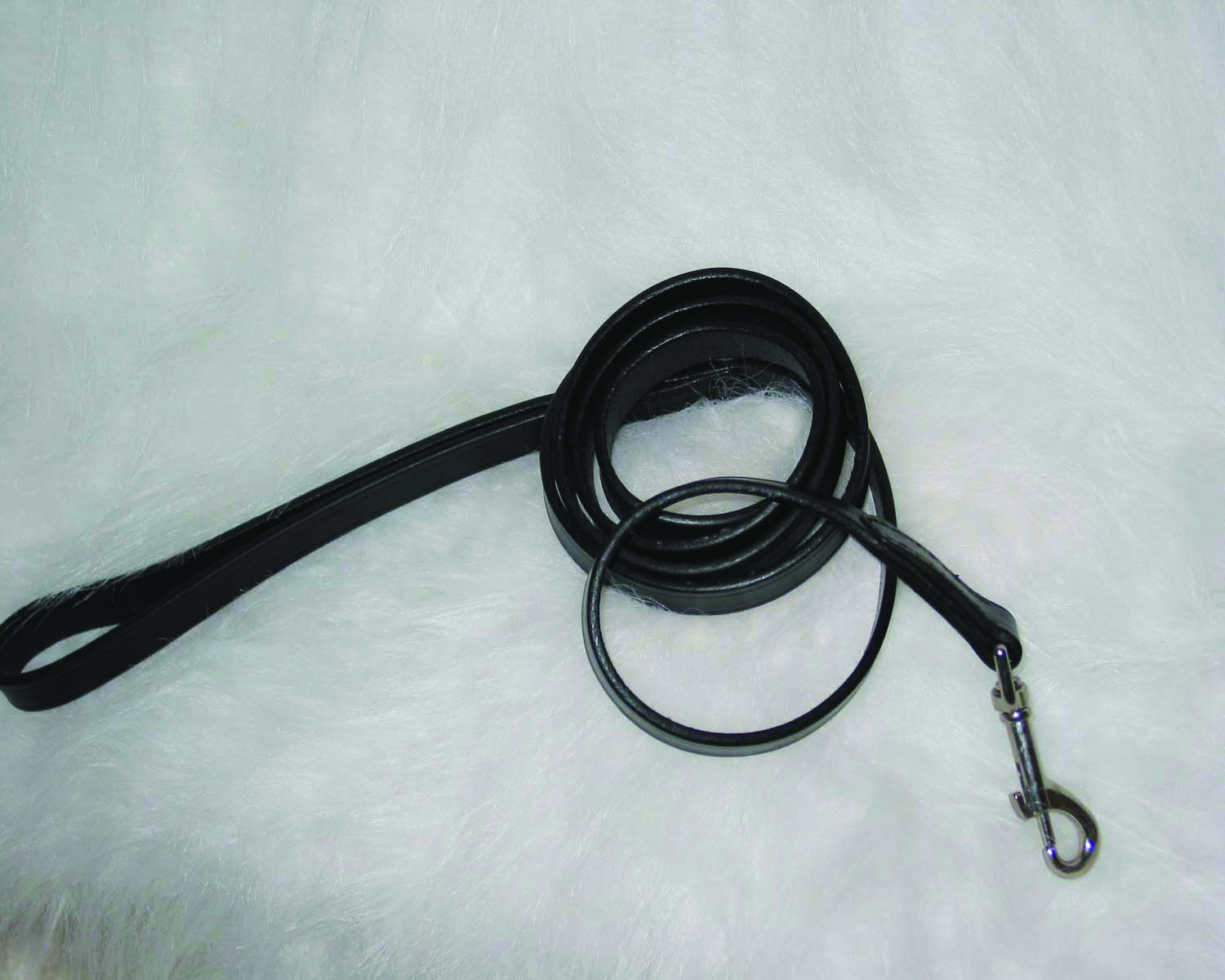 6' Medium Leather Leash - Black