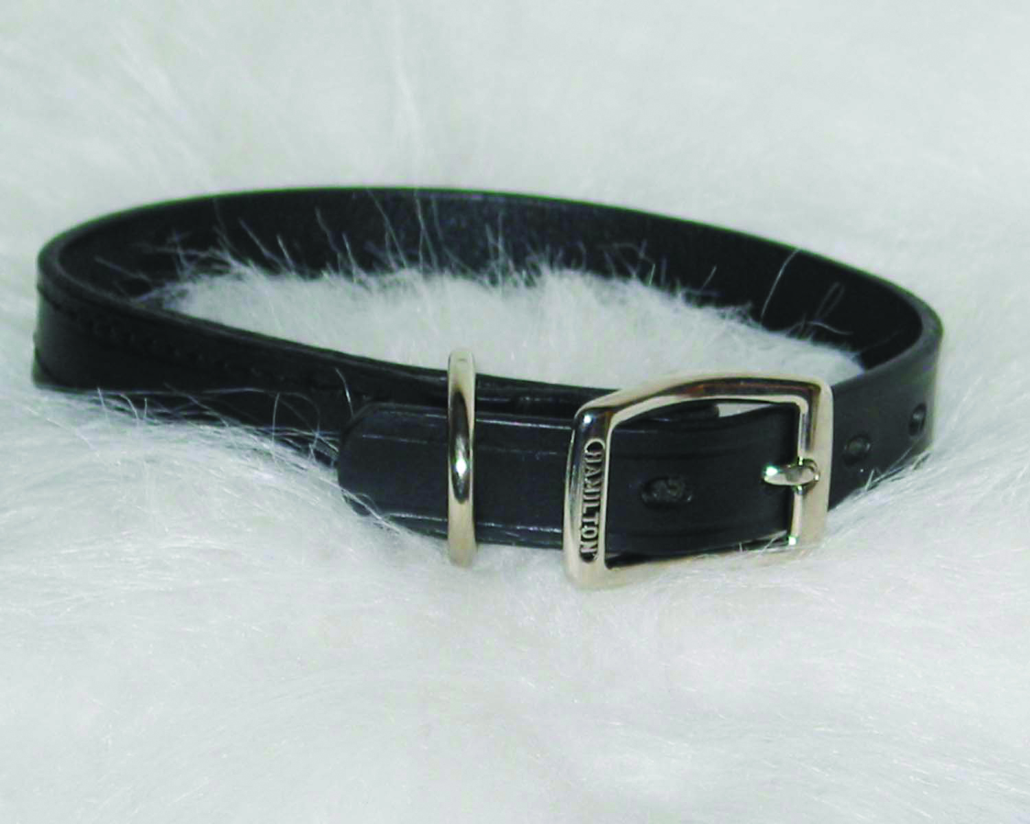 18" Creased Leather Collar - Black