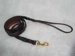 6' Medium Leather Leash - Burgundy